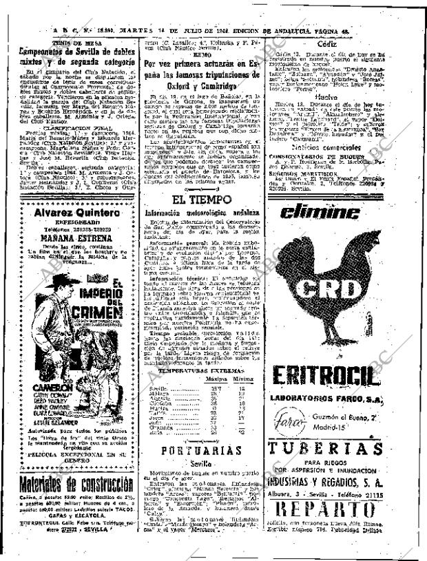 ABC SEVILLA 14-07-1964 página 48