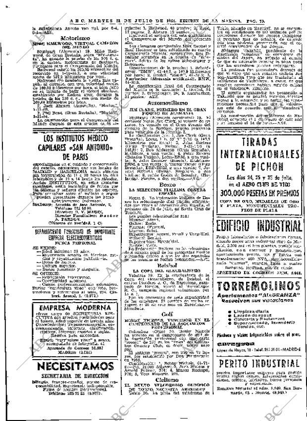 ABC MADRID 21-07-1964 página 70