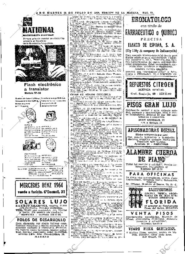 ABC MADRID 21-07-1964 página 72