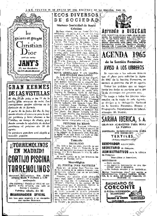 ABC MADRID 23-07-1964 página 52