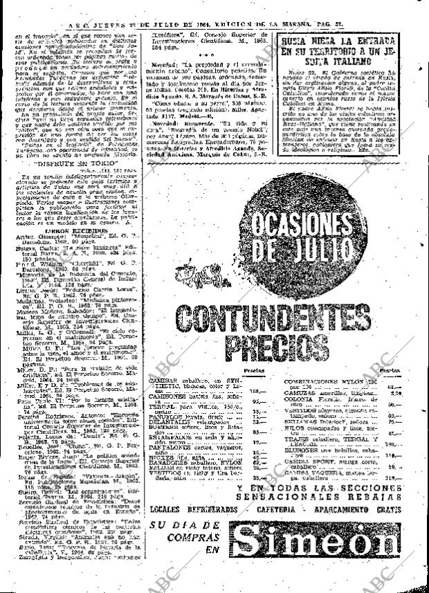 ABC MADRID 23-07-1964 página 57