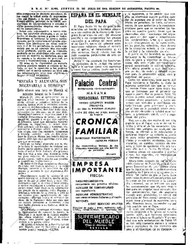 ABC SEVILLA 23-07-1964 página 20