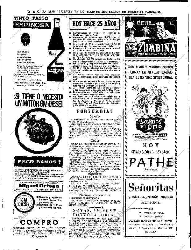 ABC SEVILLA 23-07-1964 página 38