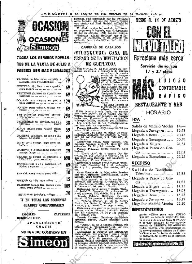 ABC MADRID 11-08-1964 página 54