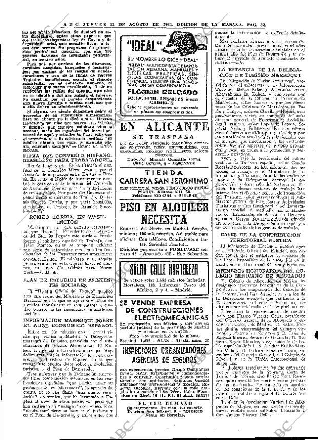 ABC MADRID 13-08-1964 página 32