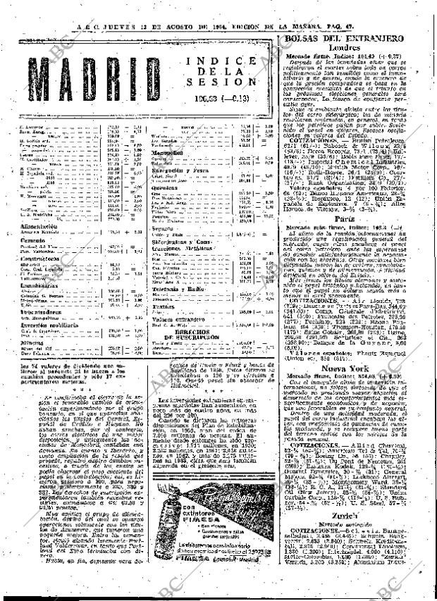 ABC MADRID 13-08-1964 página 47