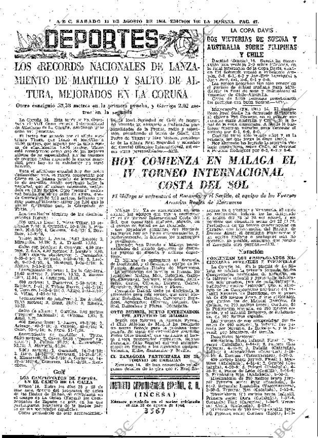 ABC MADRID 15-08-1964 página 47