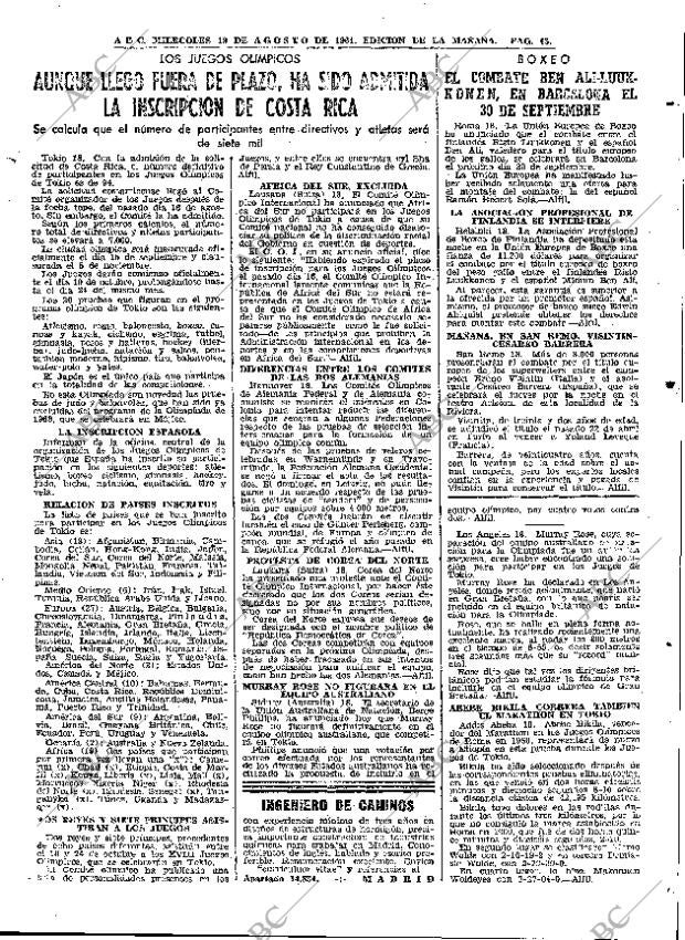ABC MADRID 19-08-1964 página 43