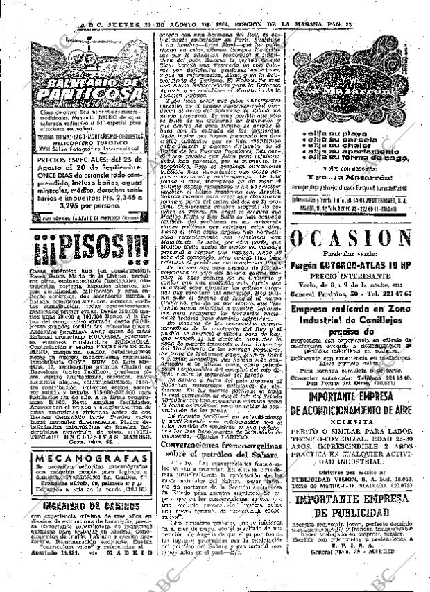 ABC MADRID 20-08-1964 página 22