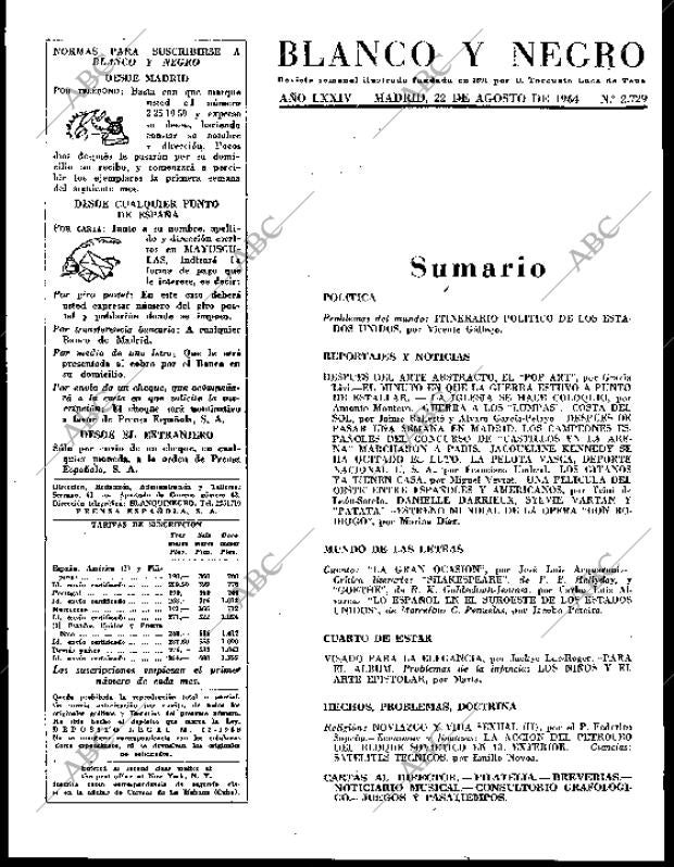 BLANCO Y NEGRO MADRID 22-08-1964 página 3