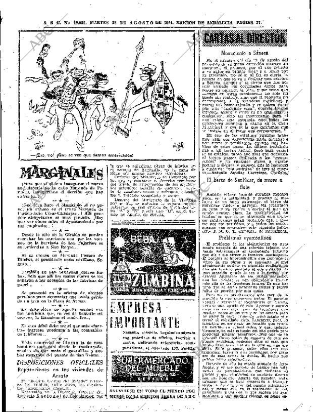 ABC SEVILLA 25-08-1964 página 27