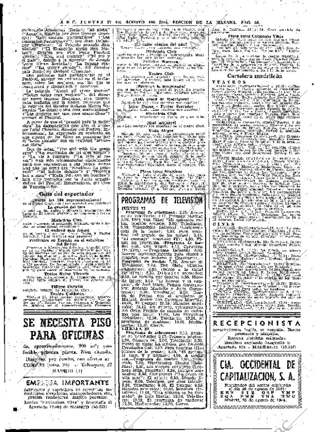 ABC MADRID 27-08-1964 página 54