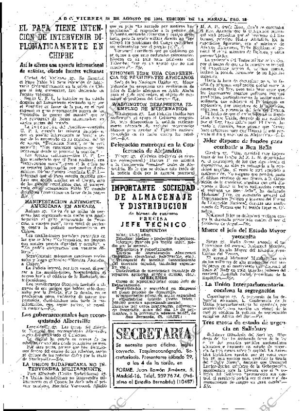 ABC MADRID 28-08-1964 página 28