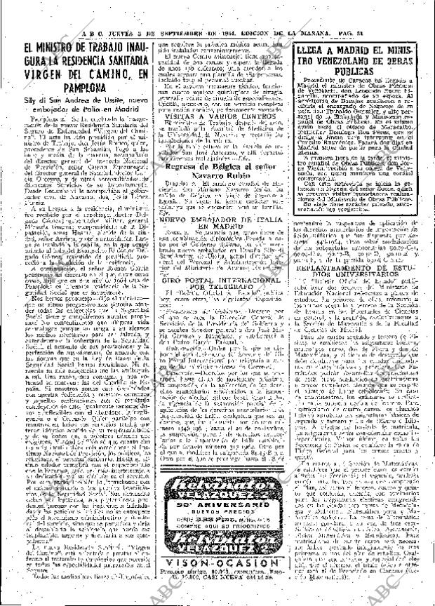 ABC MADRID 03-09-1964 página 31