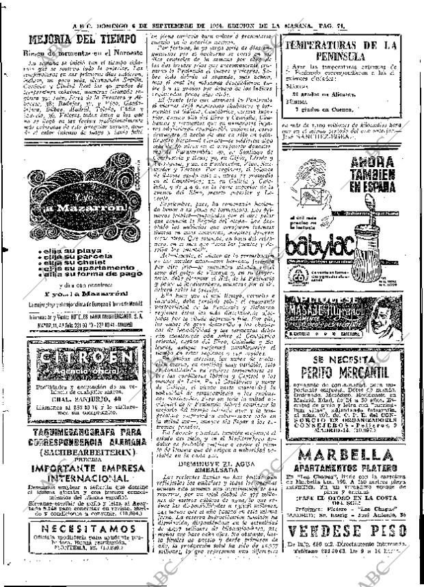 ABC MADRID 06-09-1964 página 74