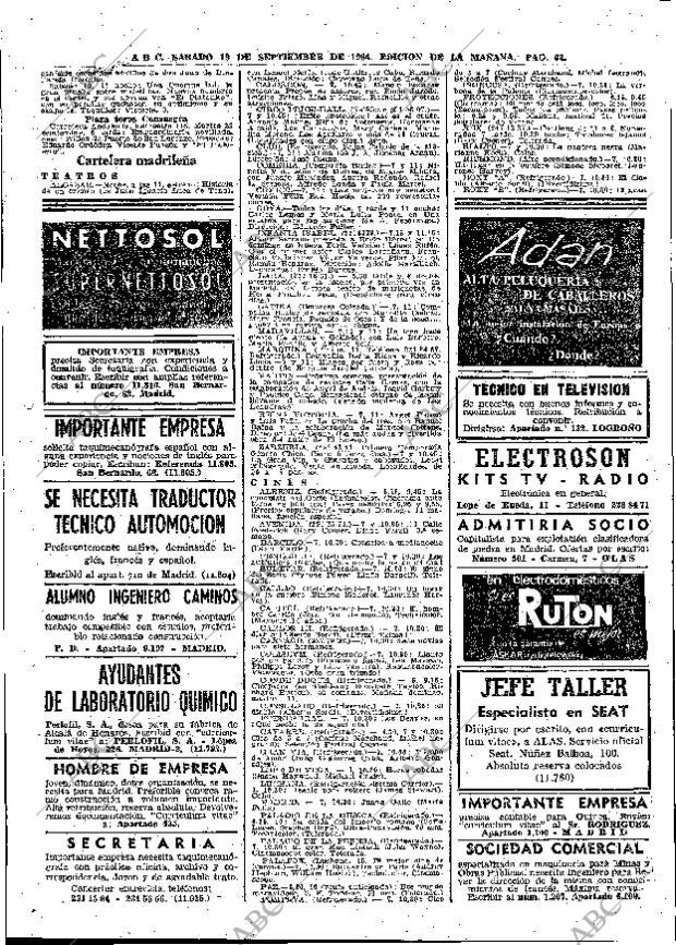 ABC MADRID 19-09-1964 página 62