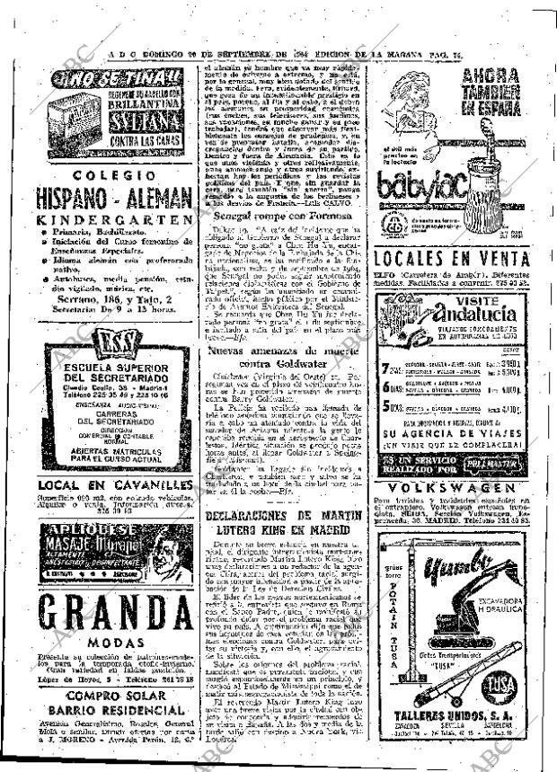 ABC MADRID 20-09-1964 página 74