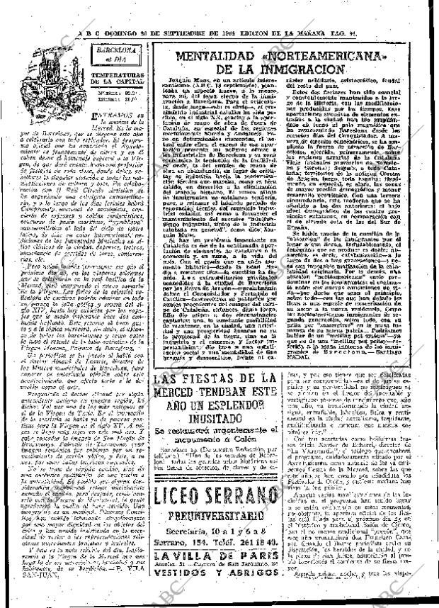 ABC MADRID 20-09-1964 página 91