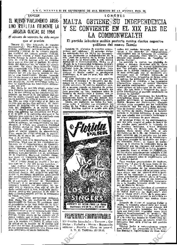 ABC MADRID 22-09-1964 página 35