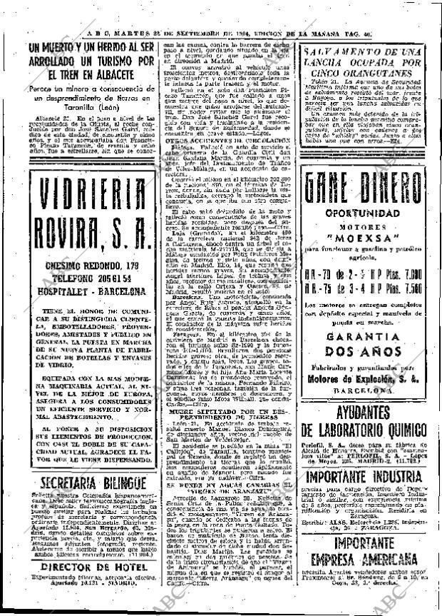 ABC MADRID 22-09-1964 página 40