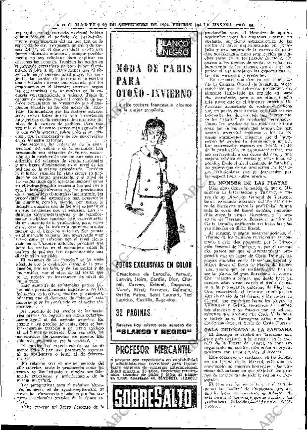ABC MADRID 22-09-1964 página 46