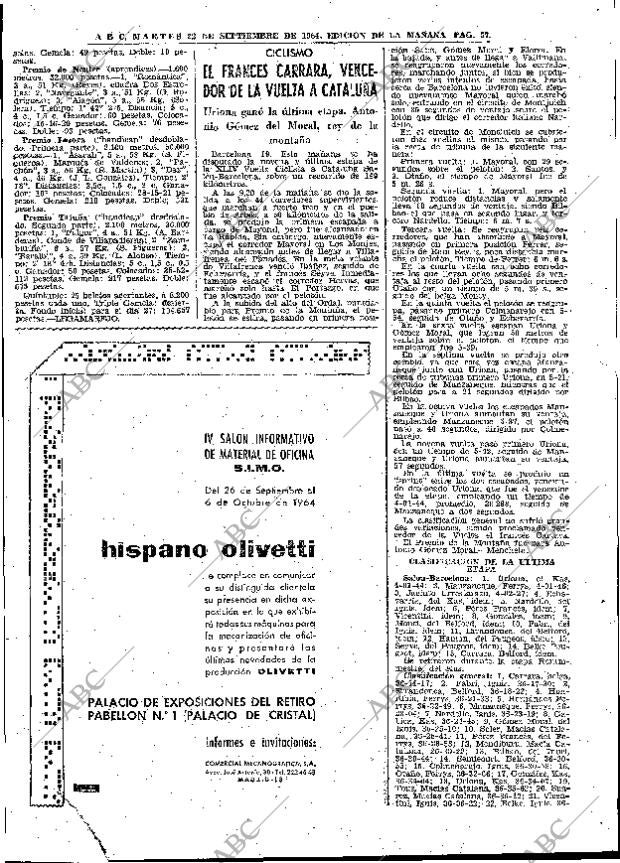 ABC MADRID 22-09-1964 página 57