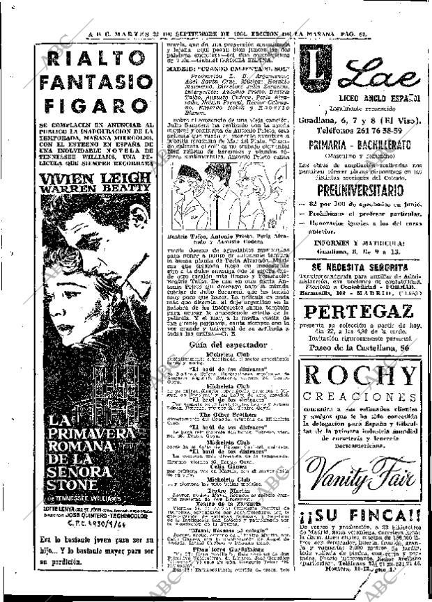 ABC MADRID 22-09-1964 página 62