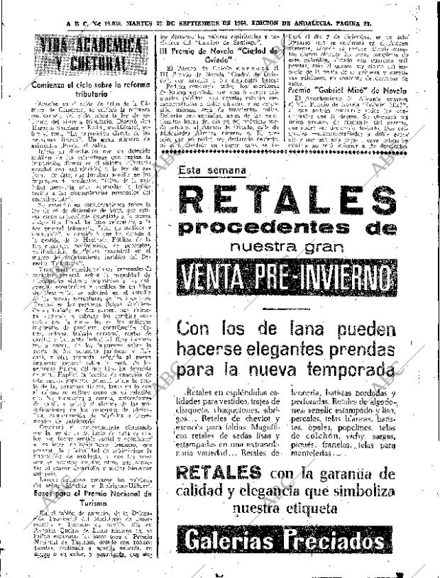 ABC SEVILLA 22-09-1964 página 27