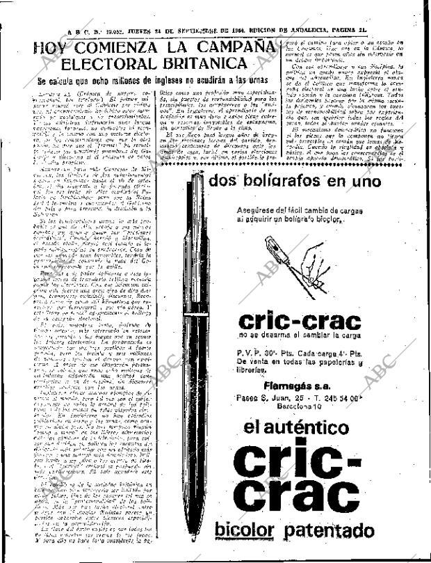 ABC SEVILLA 24-09-1964 página 21