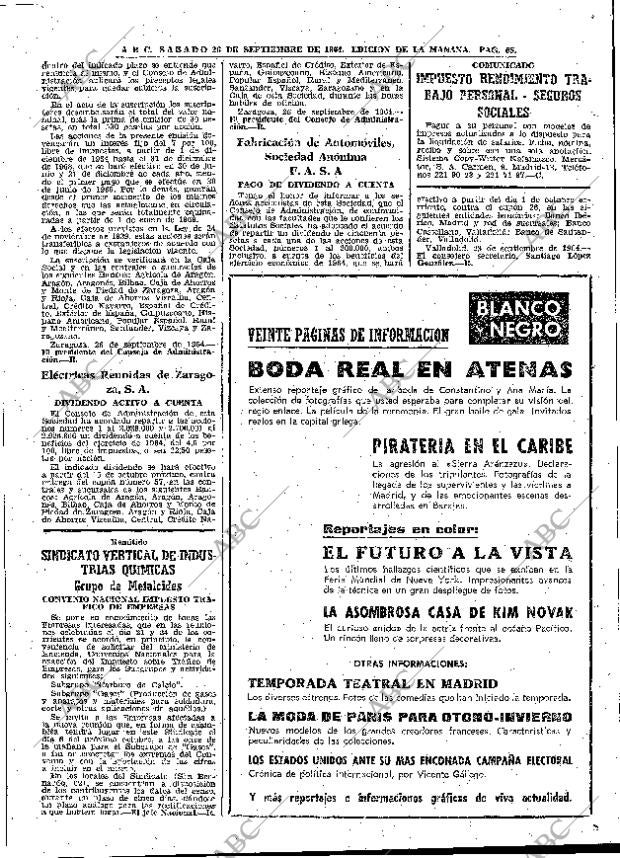 ABC MADRID 26-09-1964 página 65