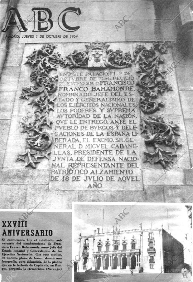 ABC MADRID 01-10-1964 página 1