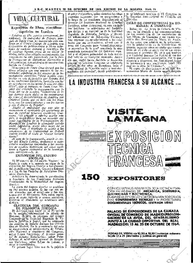 ABC MADRID 13-10-1964 página 71