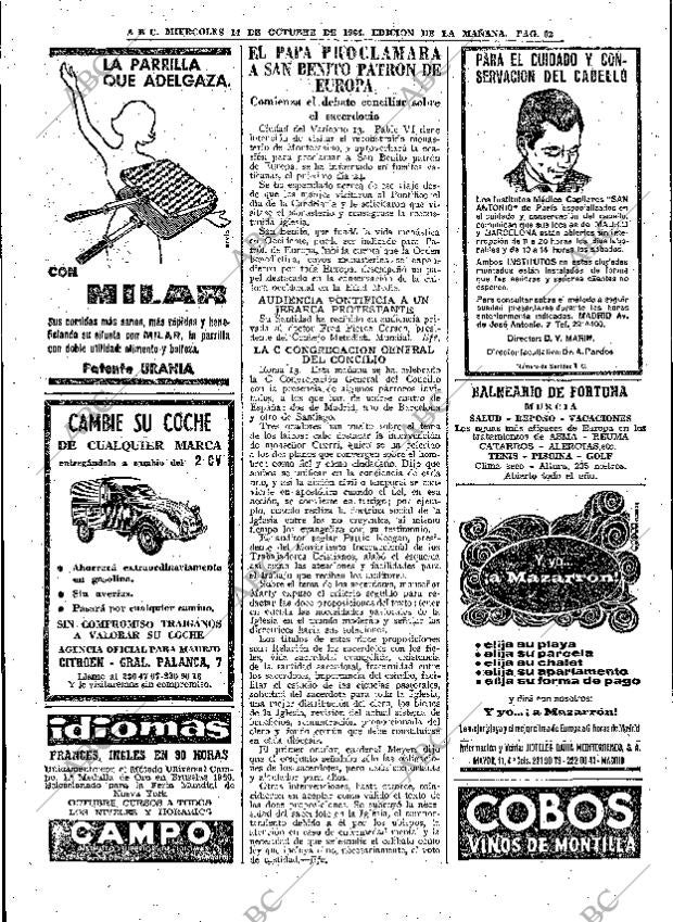 ABC MADRID 14-10-1964 página 62