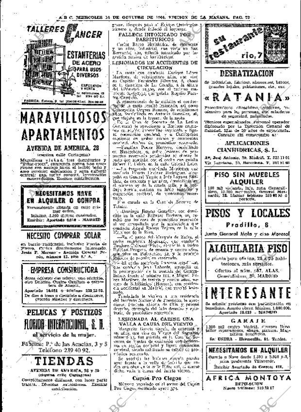 ABC MADRID 14-10-1964 página 72