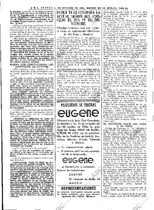 ABC MADRID 15-10-1964 página 54