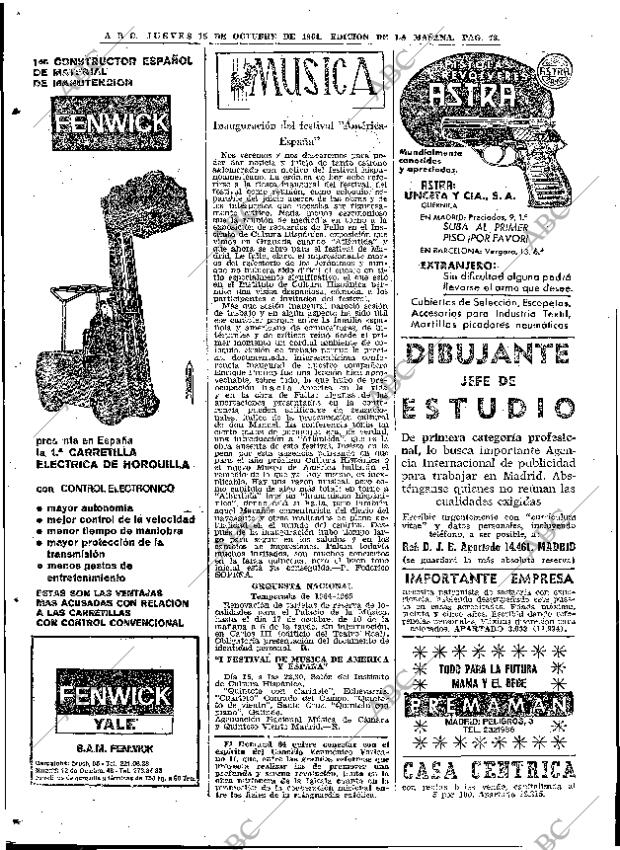 ABC MADRID 15-10-1964 página 78