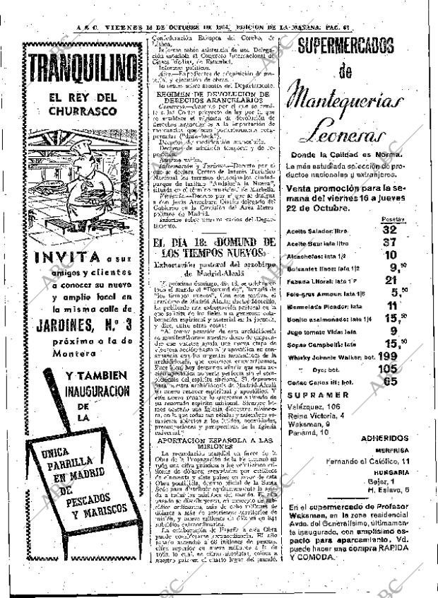 ABC MADRID 16-10-1964 página 62