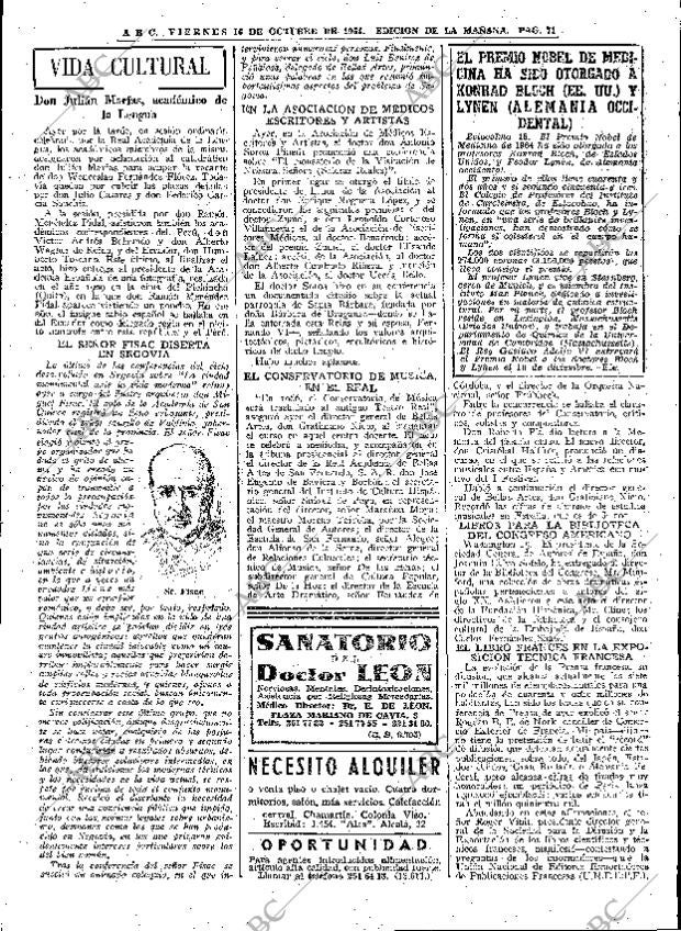 ABC MADRID 16-10-1964 página 71