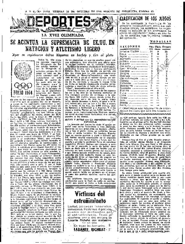 ABC SEVILLA 16-10-1964 página 43