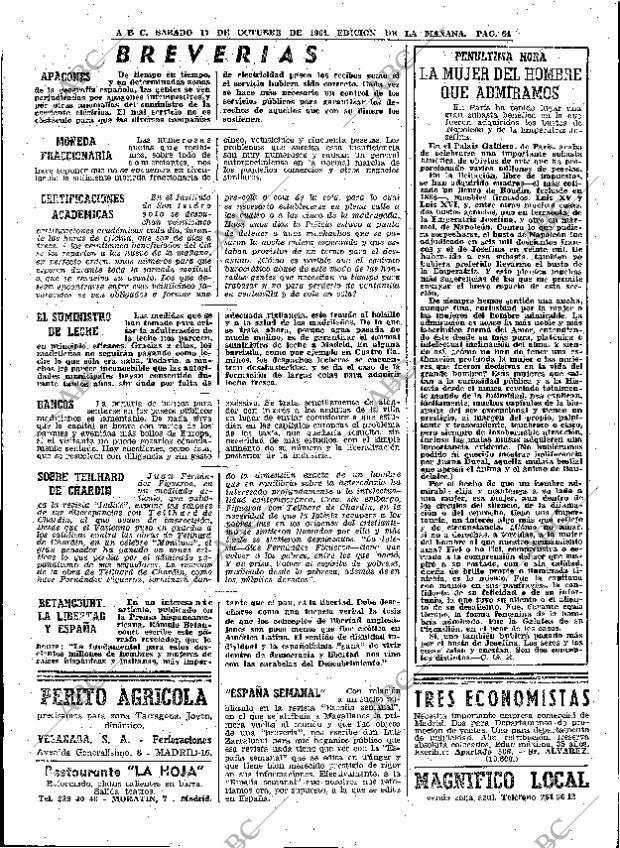 ABC MADRID 17-10-1964 página 64
