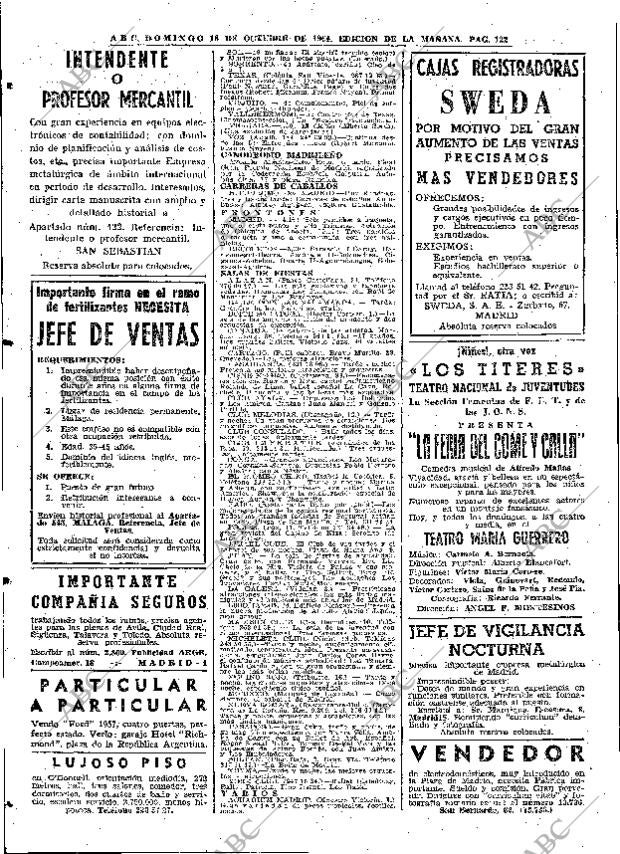 ABC MADRID 18-10-1964 página 122