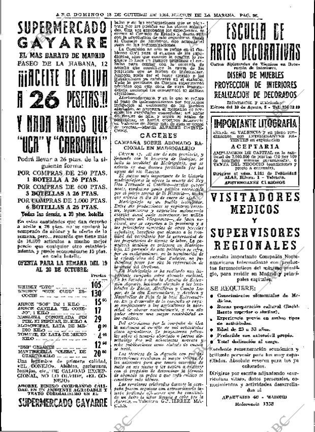 ABC MADRID 18-10-1964 página 96