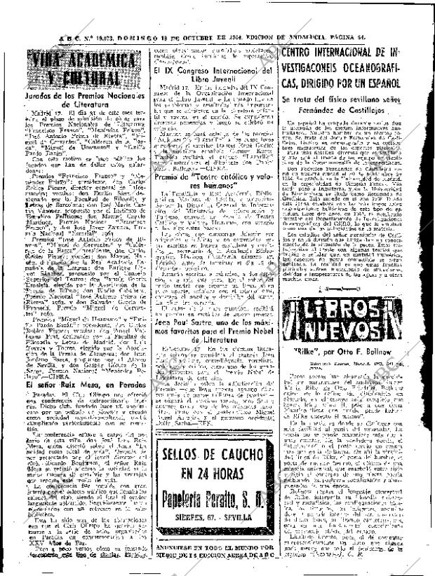 ABC SEVILLA 18-10-1964 página 84