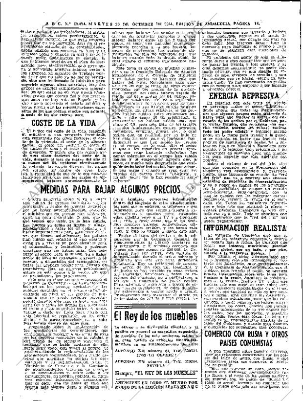 ABC SEVILLA 20-10-1964 página 16