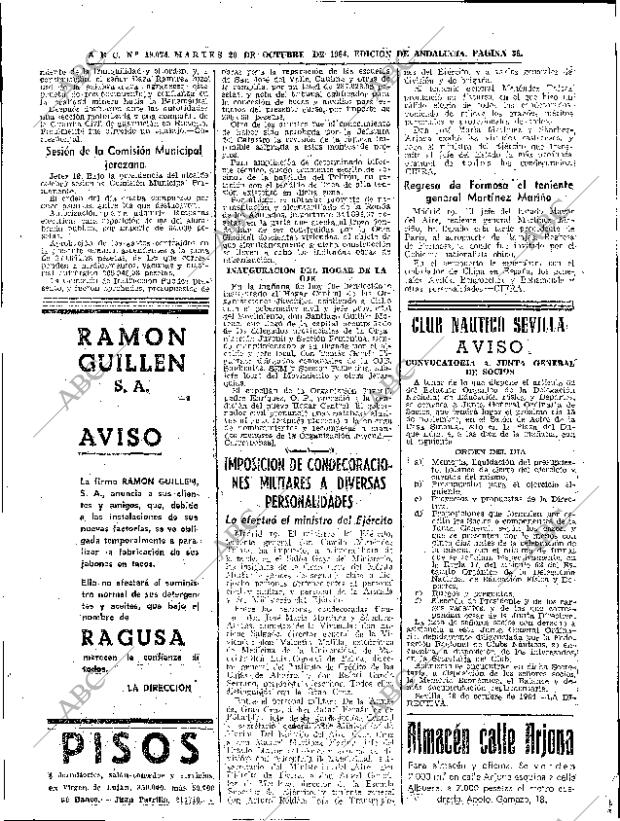 ABC SEVILLA 20-10-1964 página 36