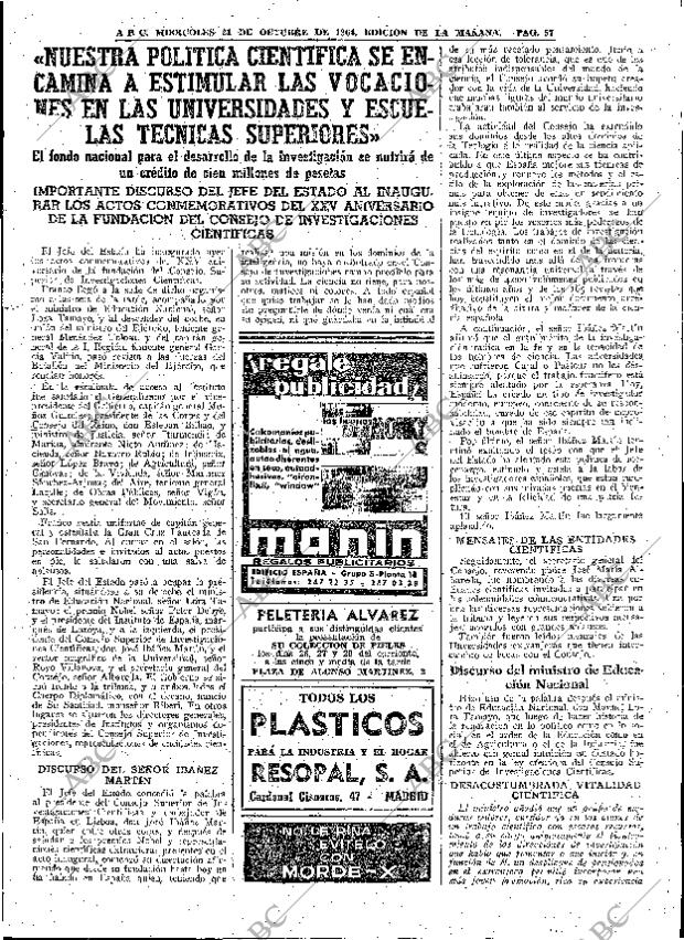 ABC MADRID 21-10-1964 página 57