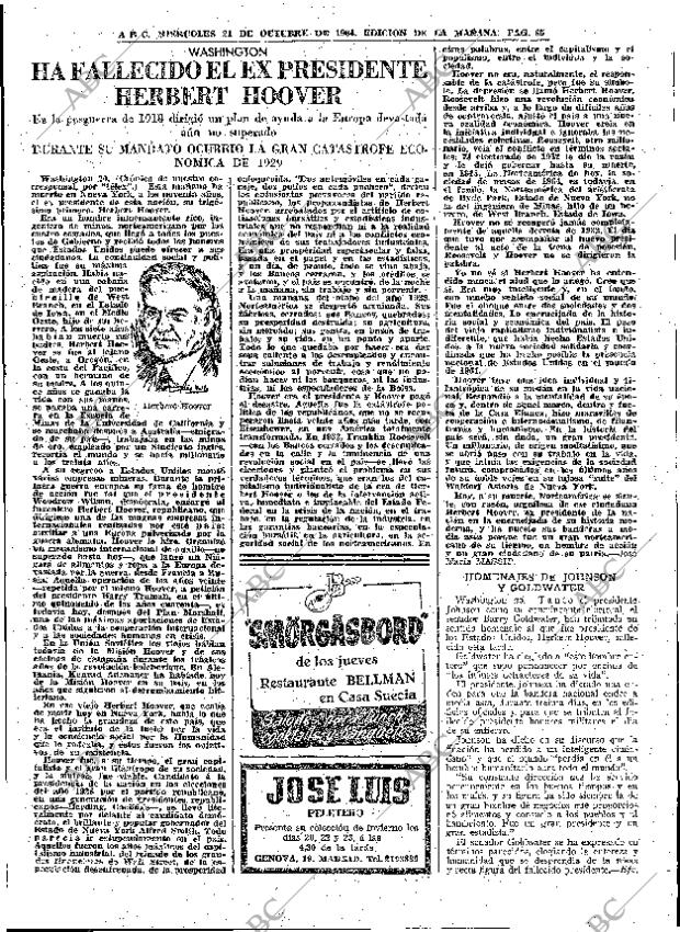ABC MADRID 21-10-1964 página 65