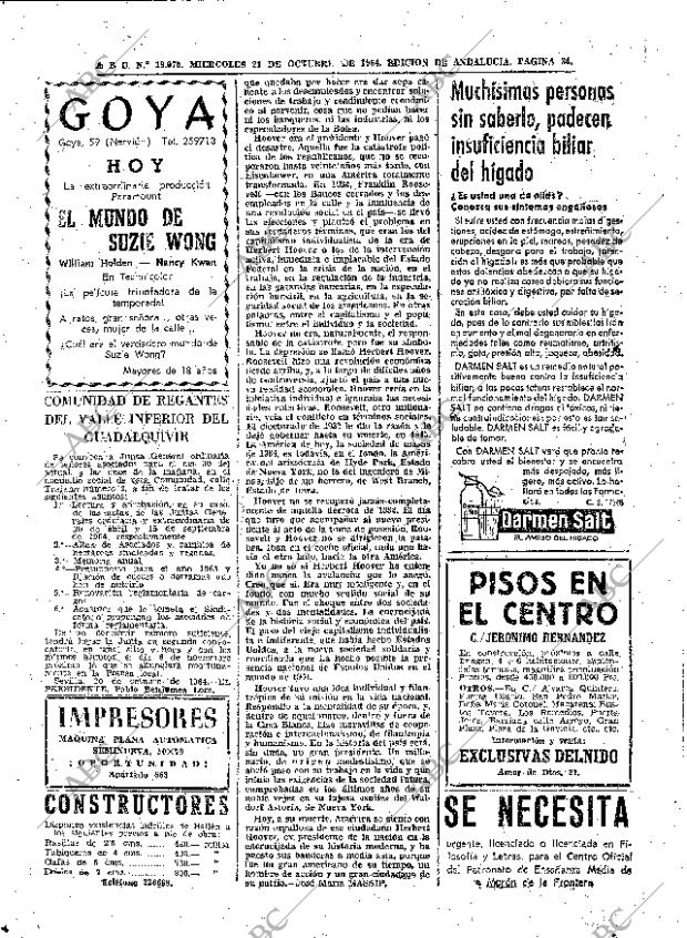 ABC SEVILLA 21-10-1964 página 34