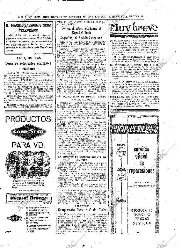 ABC SEVILLA 21-10-1964 página 52