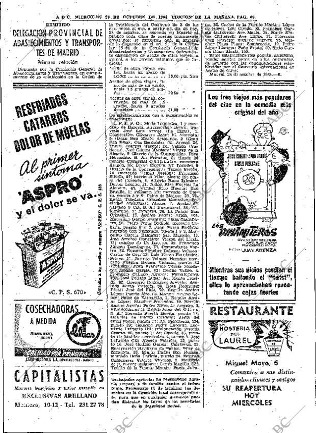 ABC MADRID 28-10-1964 página 68